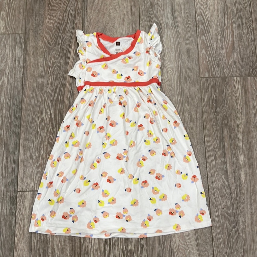 Tea Collection Flutter Sleeve Wrap Neck Dress